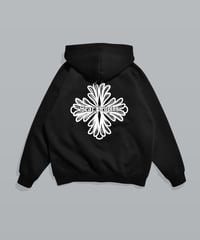 Blossom Cross Zip Hoodie / Black