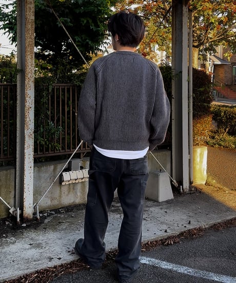 Basic Label Crew Neck Knit / Dark Grey