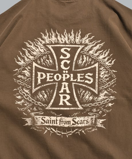 Vintage Cross Fade Tee / Fade Brown