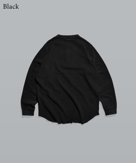Pigment Henley Neck Thermal Long Sleeve Tee