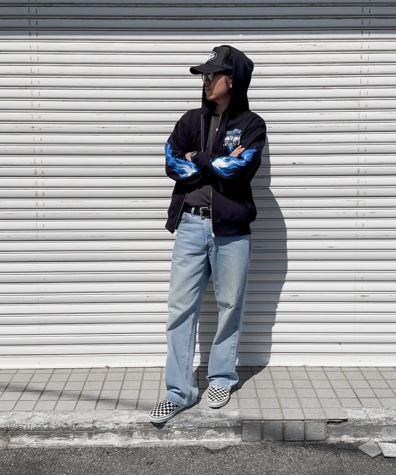 Skull Flame Zip Hoodie | Youthful Scar Peoples