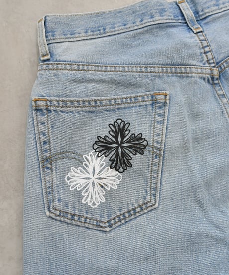 Blossom Cross Levi's 505 Used Remake Denim Pants W86 L81 / LS128