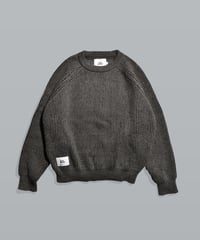 Basic Label Crew Neck Knit / Dark Grey