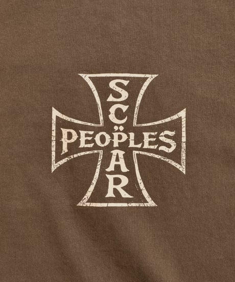Vintage Cross Fade Tee / Fade Brown