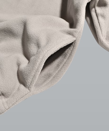 Basic Logo Fleece Half Button Pullover / Grey