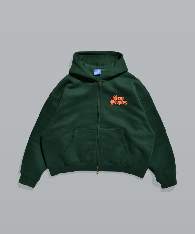 Alpha Logo Box Zip Hoodie / Green | Youthful Sc