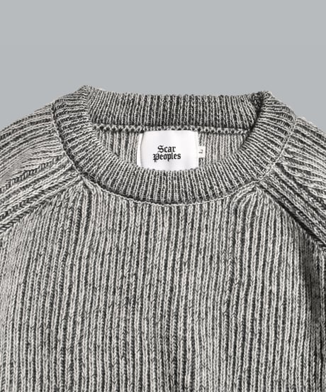 Basic Label Crew Neck Knit / Light Grey
