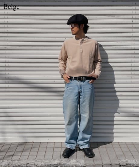 Pigment Henley Neck Thermal Long Sleeve Tee