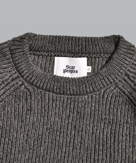 Basic Label Crew Neck Knit / Dark Grey