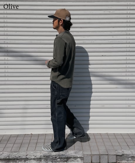 Pigment Henley Neck Thermal Long Sleeve Tee