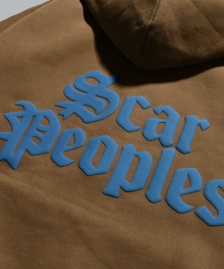 Alpha Logo Box Zip Hoodie / Brown