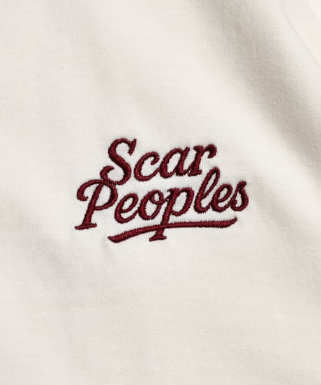 Heritage Logo Embroidery Tee / Ivory × Burgundy