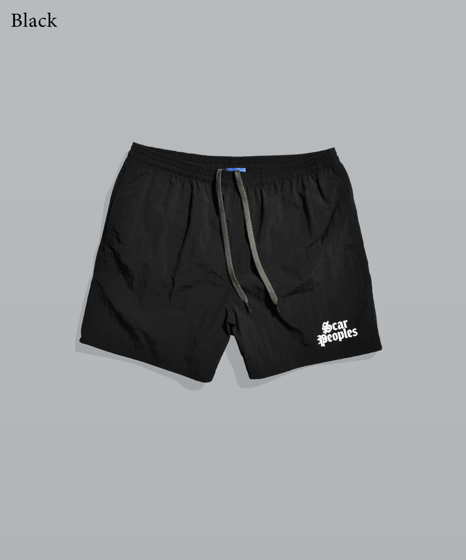 Alpha Logo Nylon Shorts | Youthful Scar Peoples