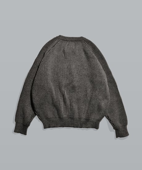 Basic Label Crew Neck Knit / Dark Grey