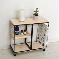 【受注生産品】ボックス型ミニシェルフ3BOXキャスター付：GIARDINO Scaffale with caster：GIA-002C-NA