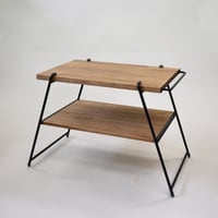 【受注生産品】サイドテーブルアイアンバー付きL(W450)：GIA-ST450L-SBS