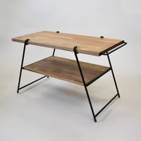 【受注生産品】サイドテーブルアイアンバー付きL(W600)：GIA-ST600L-SBS