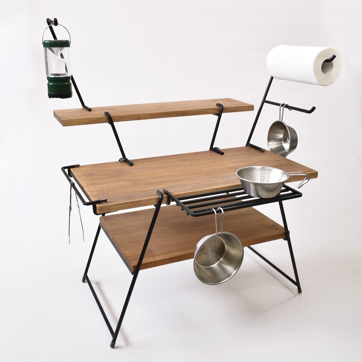 受注生産品】ストッパー付きアウトドア用サイドテーブルLサイズ