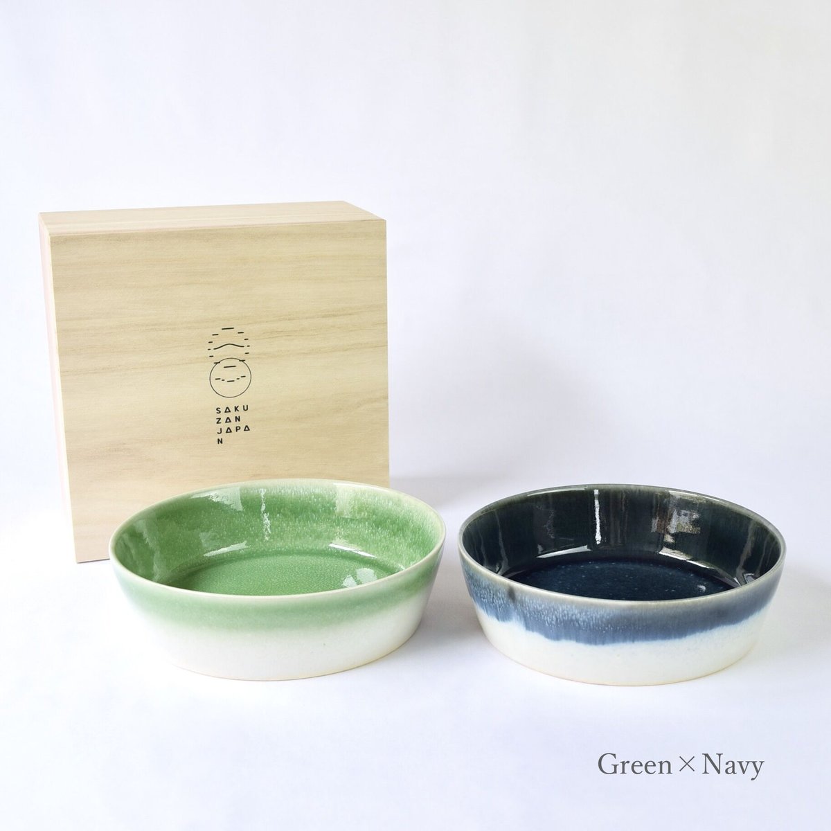 葉模様のブラウンボウル 木箱入り MONO Bowl L ペア 木箱入り（帯巻き包装） | SAKUZAN 公式オンラインストア
