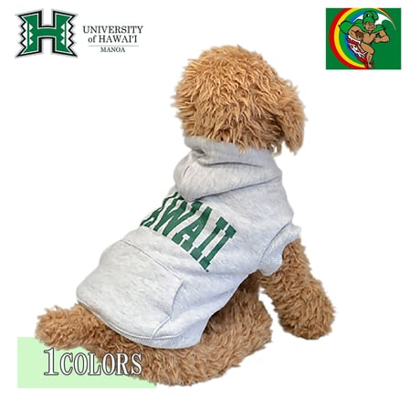 送料無料 HAWAI'I (ハワイ） 犬服 パーカー ドッグウエア HWUS-033 カレッジ ロゴ アメカジ