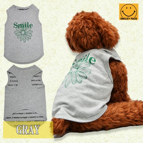 SMILEY FACE (スマイリーフェイス） 犬服 Tシャツ ドッグウエア 高齢の愛犬のために SMFC-079 アメカジ かわいい かっこいい
