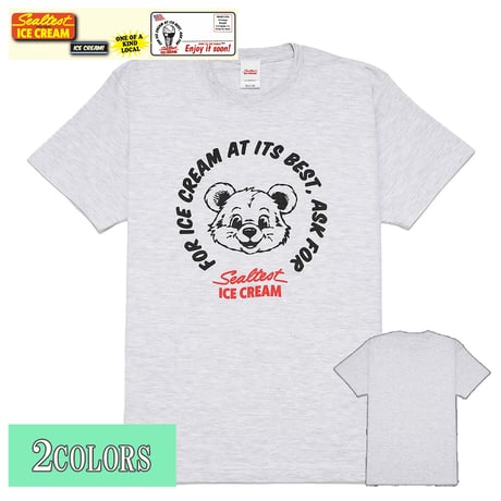 送料無料　Sealtest Ice Cream（シールテスト・アイスクリーム）　Tシャツ メンズ レディース SLTT-004 6.2oz ヘビーウエイト オープンエンドTシャツ アメカジ