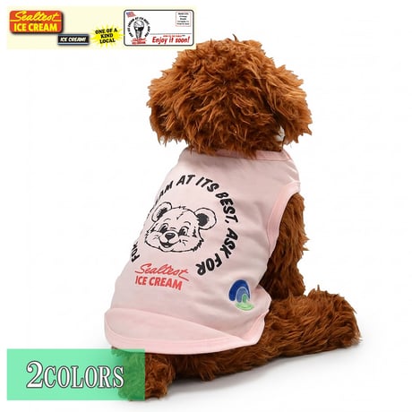 送料無料 Sealtest Ice Cream（シールテスト・アイスクリーム） 犬服 Tシャツ ドッグウエア SLTT-003 クマ 熊 ベアー カレッジ ロゴ キャラクター アメカジ