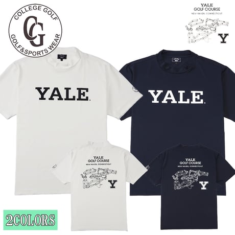 COLLEGE GOLF（カレッジゴルフ）YALE（イェール）Tシャツ 半袖 メンズ レディース モックネック ゴルフ ウェア CLGF-001