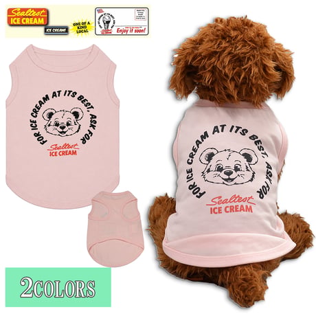送料無料 Sealtest Ice Cream（シールテスト・アイスクリーム） 犬服 Tシャツ ドッグウエア SLTT-003 クマ 熊 ベアー カレッジ ロゴ キャラクター アメカジ