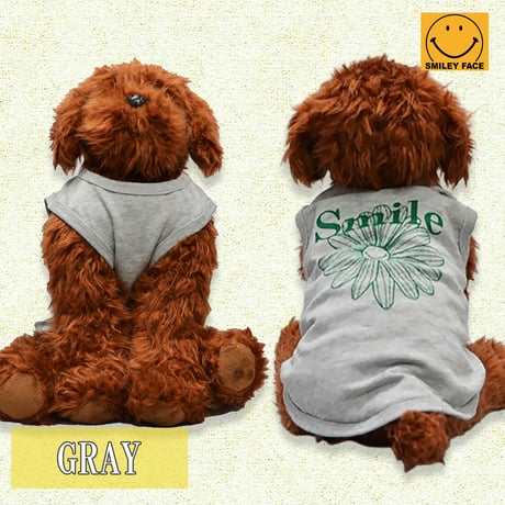 SMILEY FACE (スマイリーフェイス） 犬服 Tシャツ ドッグウエア 高齢の愛犬のために SMFC-079 アメカジ かわいい かっこいい