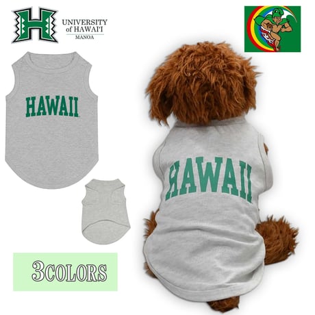送料無料 HAWAI'I (ハワイ） 犬服 Tシャツ ドッグウエア HWUS-063 カレッジ ロゴ キャラクター アメカジ