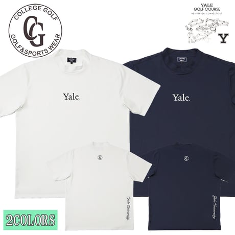 COLLEGE GOLF（カレッジゴルフ）YALE（イェール）Tシャツ 半袖 メンズ レディース モックネック ゴルフ ウェア CLGF-002