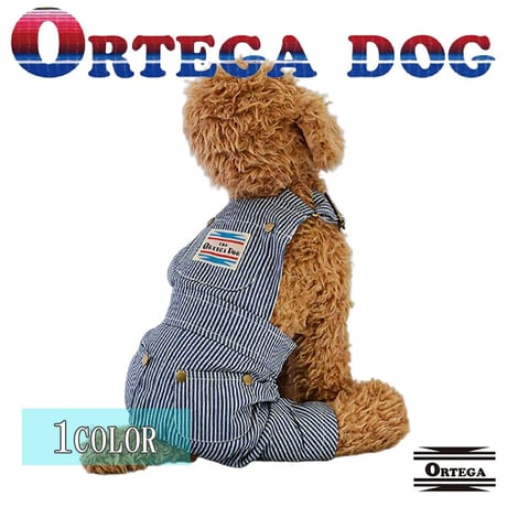 送料無料 ORTEGA (オルテガ） 犬服 ドッグウエア オーバーオール ORTG-015 ヒッコリー ストライプ アメカジ ネイティブ