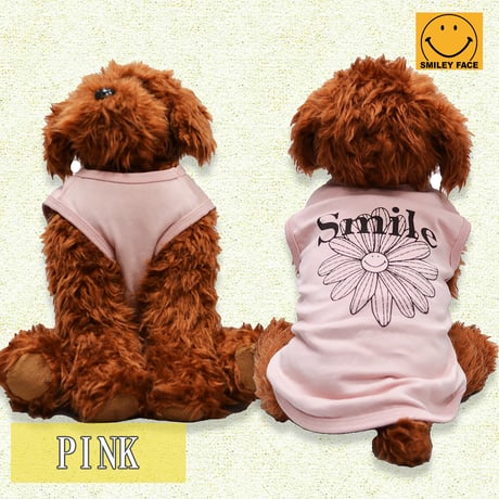 SMILEY FACE (スマイリーフェイス） 犬服 Tシャツ ドッグウエア 高齢の愛犬のために SMFC-079 アメカジ かわいい かっこいい