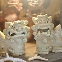 やむちんの焼き締めシーサー　諸見里安繹作 ②やちむんシーサー 焼き締め 対 | シーサー ぎゃらりーゆしびん