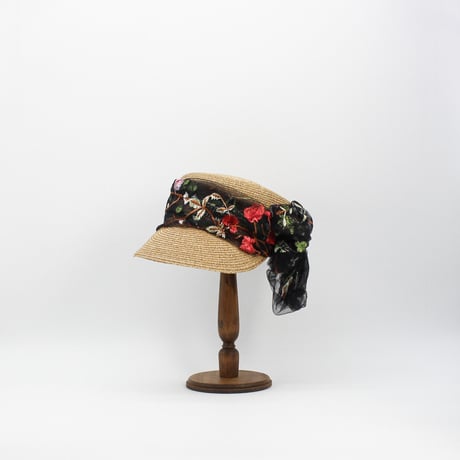 Flower tulle braid cap