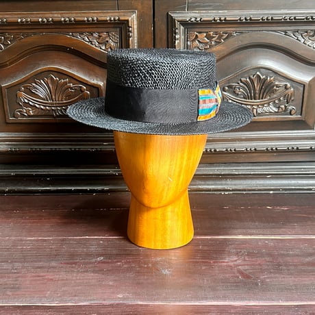 Bao boater vintage stripe ribbon