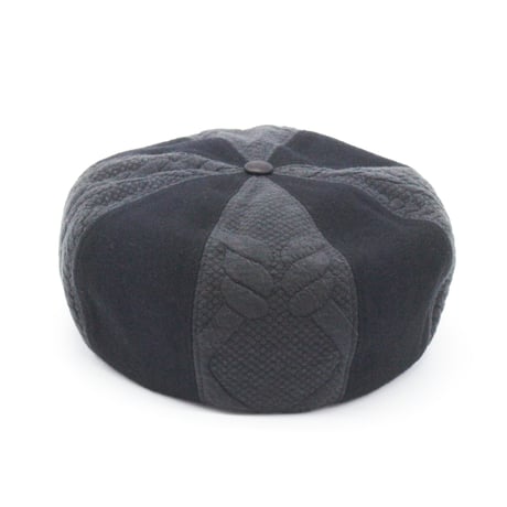 8panel beret(Cable Black)