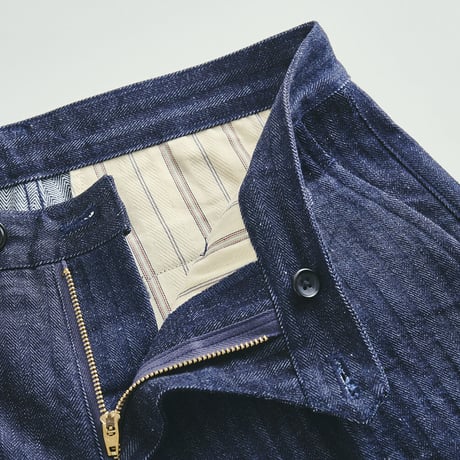 Herringbone Denim wide trousers