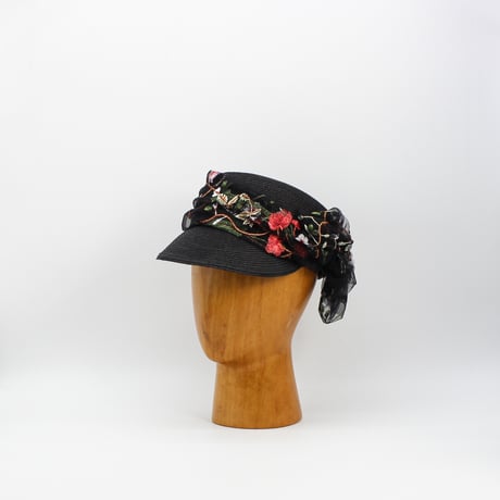 Flower tulle braid cap