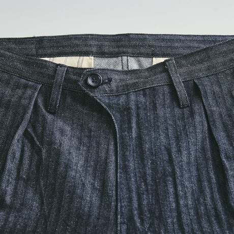 Herringbone Denim wide trousers