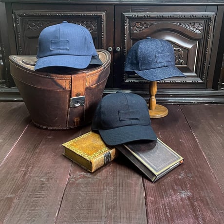 Front tag Cotton Herringbone cap(Navy)