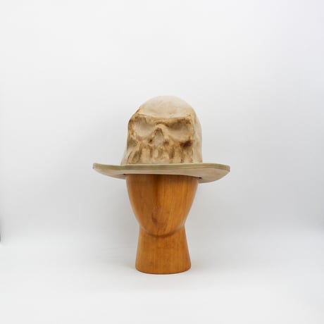Leather piping skull hat