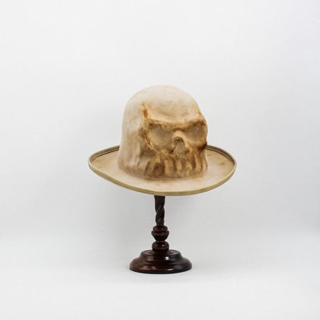 Leather piping skull hat