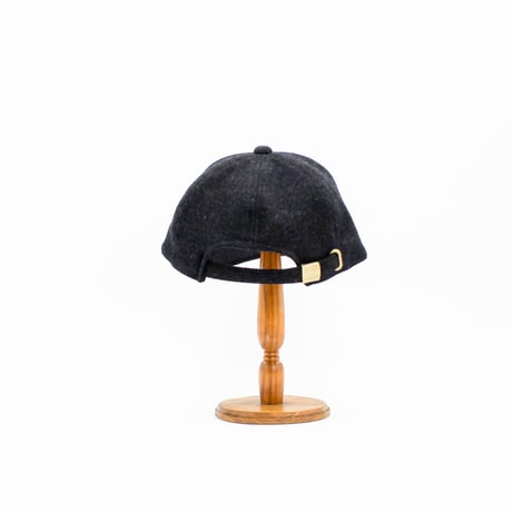 Front tag Tweed herringbone cap(Black)