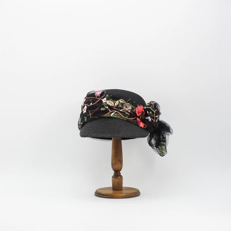 Flower tulle braid cap