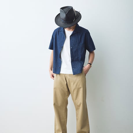 Open collar Atelier work shirt