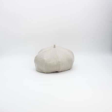 Linen herringbone beret