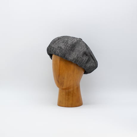 Linen twill wash Big beret