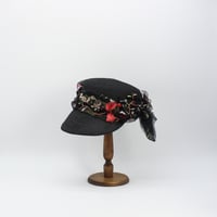 Flower tulle braid cap